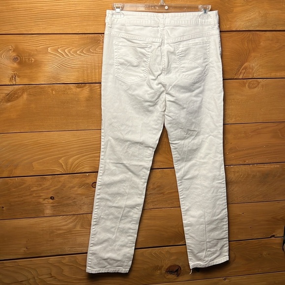 Chicos platinum Denim Women’s Jeans White Sz 1/M/8 regular stretch Spring Ankle - Picture 4 of 10